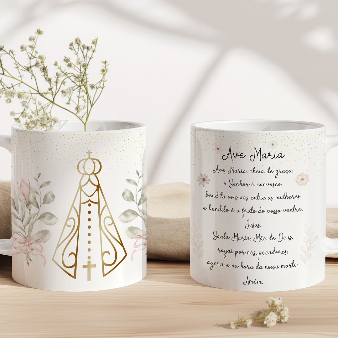 10 Artes para Caneca Nossa Senhora Minimalista Arquivo Editável  3