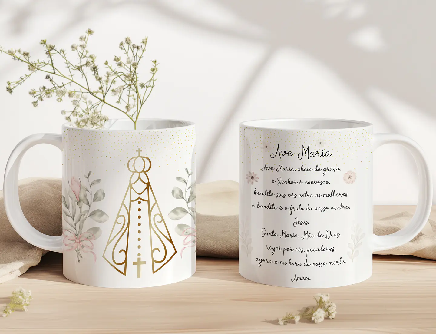 10 Artes para Caneca Nossa Senhora Minimalista Arquivo Editável  3