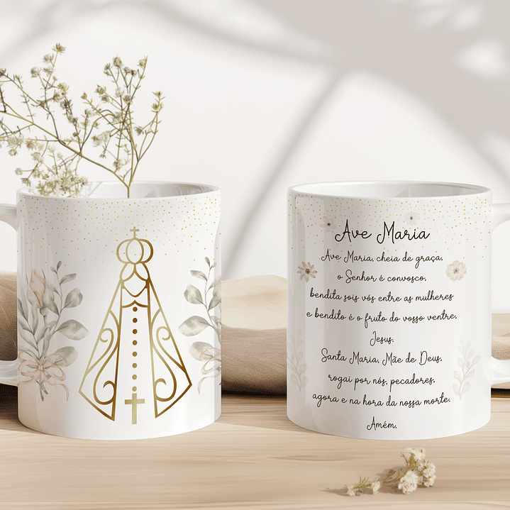 10 Artes para Caneca Nossa Senhora Minimalista Arquivo Editável  3