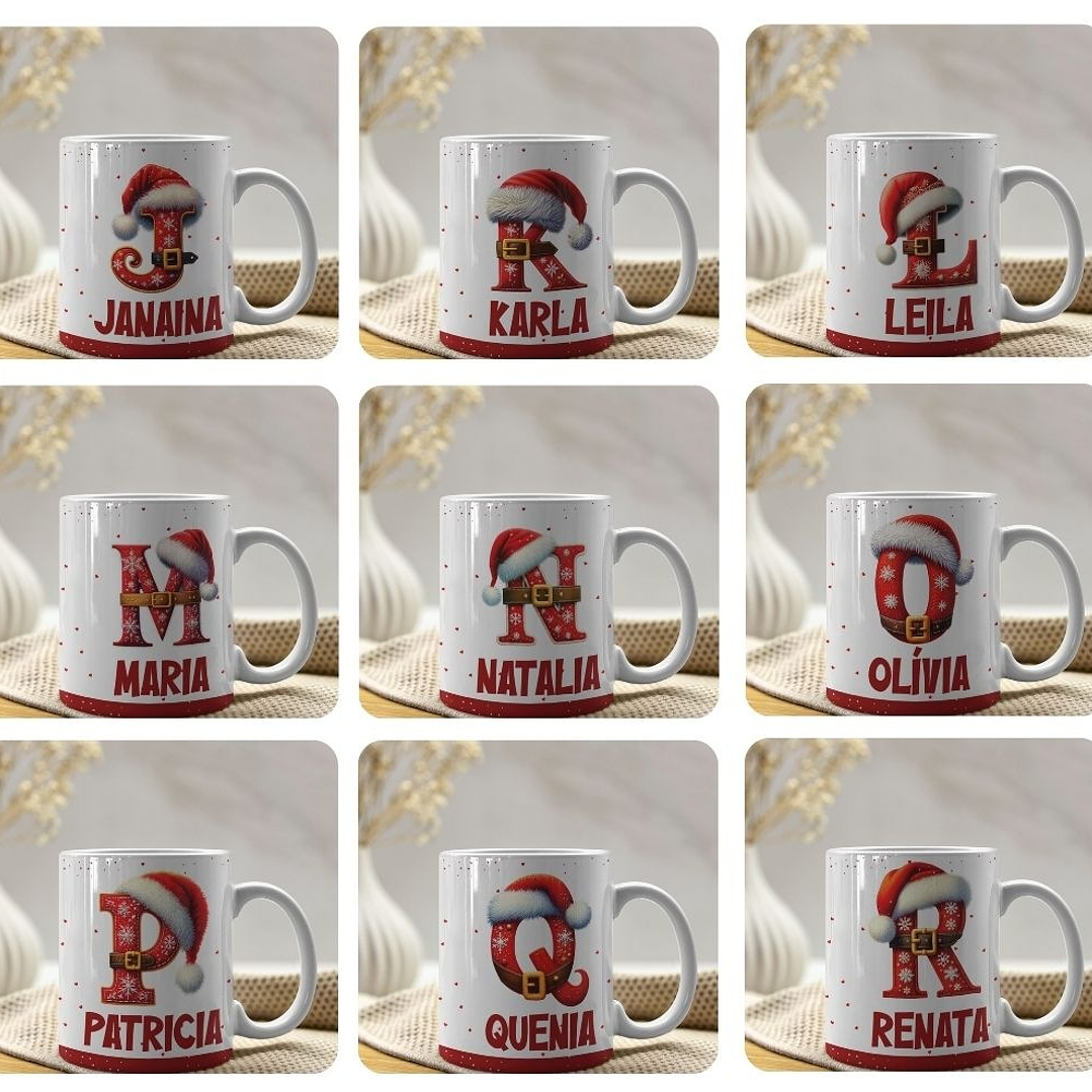 26 Artes para Caneca Alfabeto Natalino Arquivo Editável  4