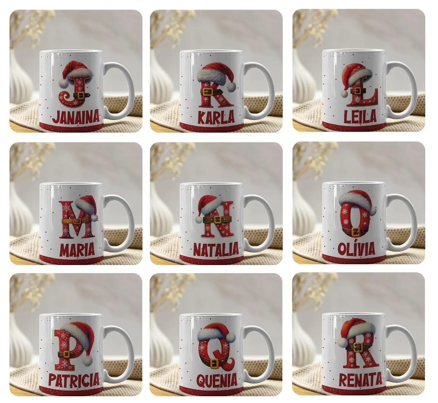 26 Artes para Caneca Alfabeto Natalino Arquivo Editável  4