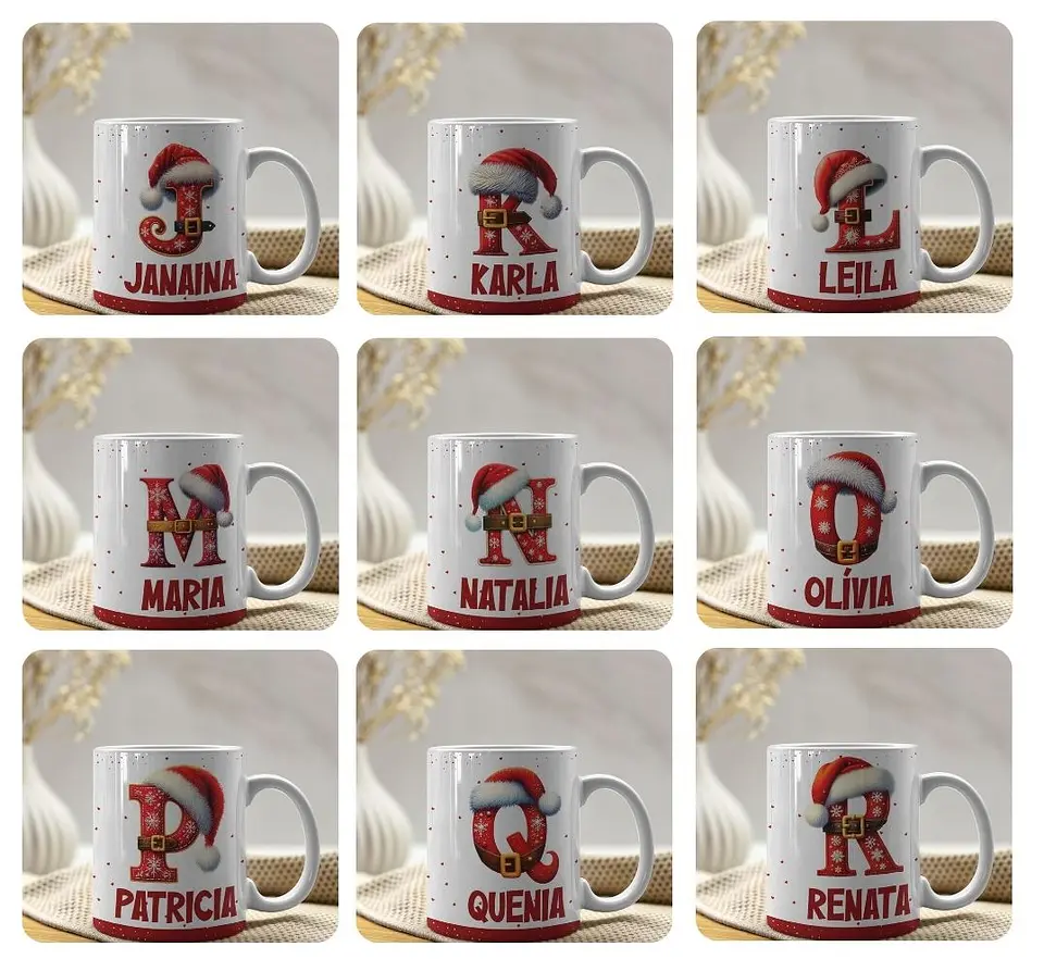 26 Artes para Caneca Alfabeto Natalino Arquivo Editável  4