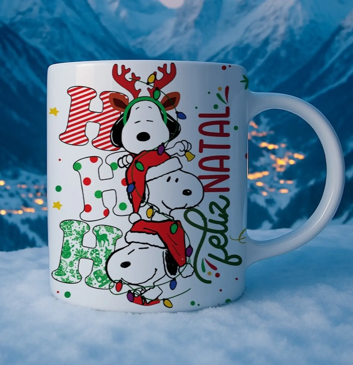 7 Artes para Caneca Snoopy Natal Arquivo Editável  7