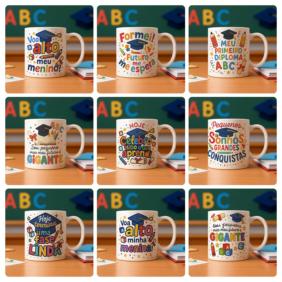 26 Artes para Caneca Formatura ABC Arquivo Editável  3