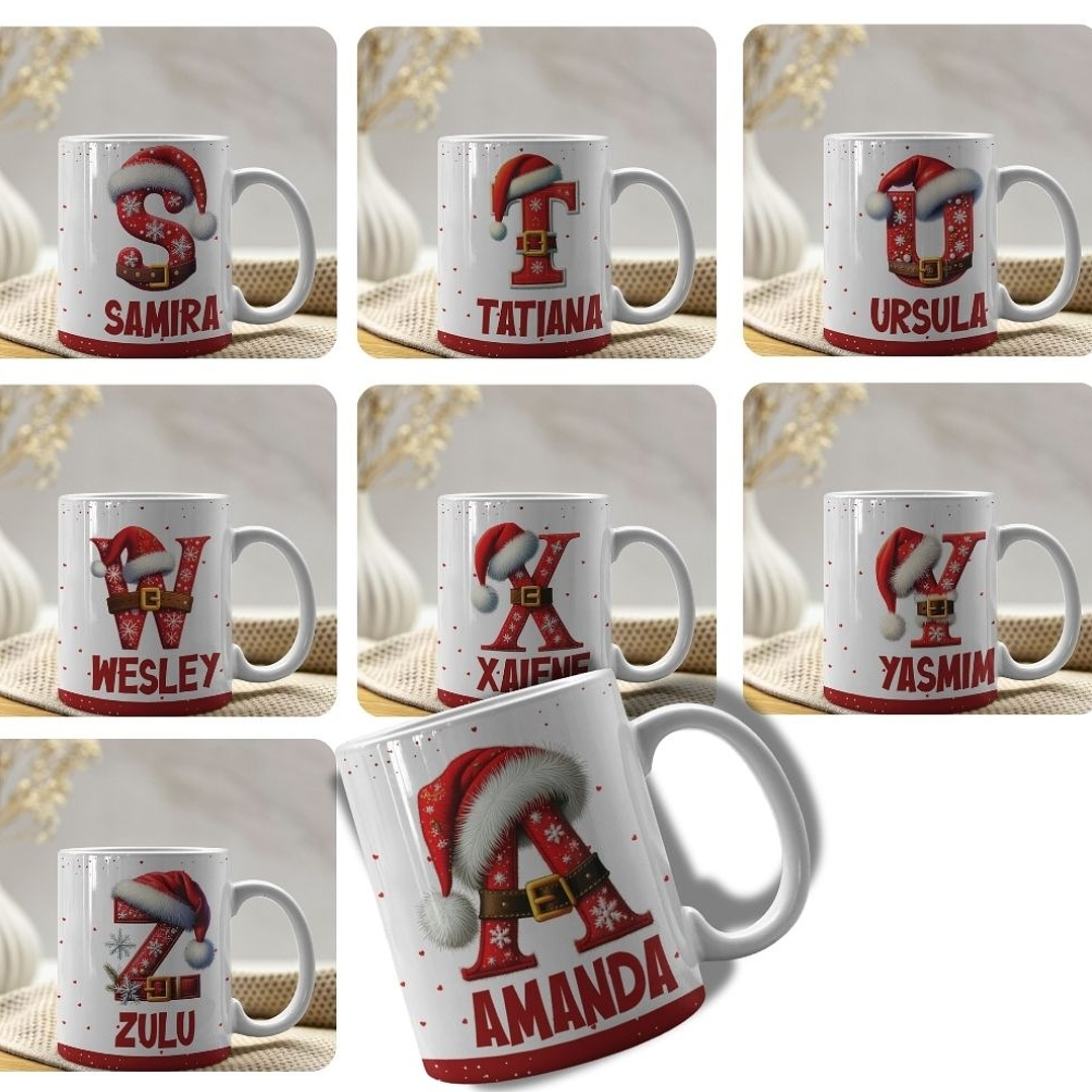 26 Artes para Caneca Alfabeto Natalino Arquivo Editável  5