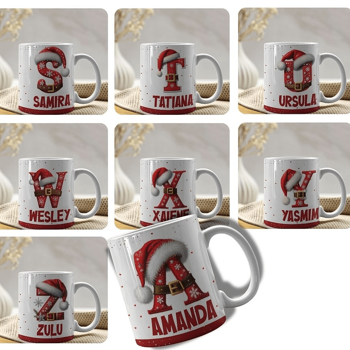 26 Artes para Caneca Alfabeto Natalino Arquivo Editável  5
