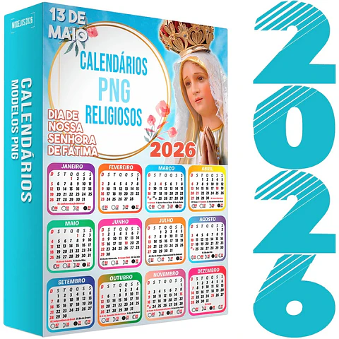 35 Artes para Calendários Religiosos em Png 