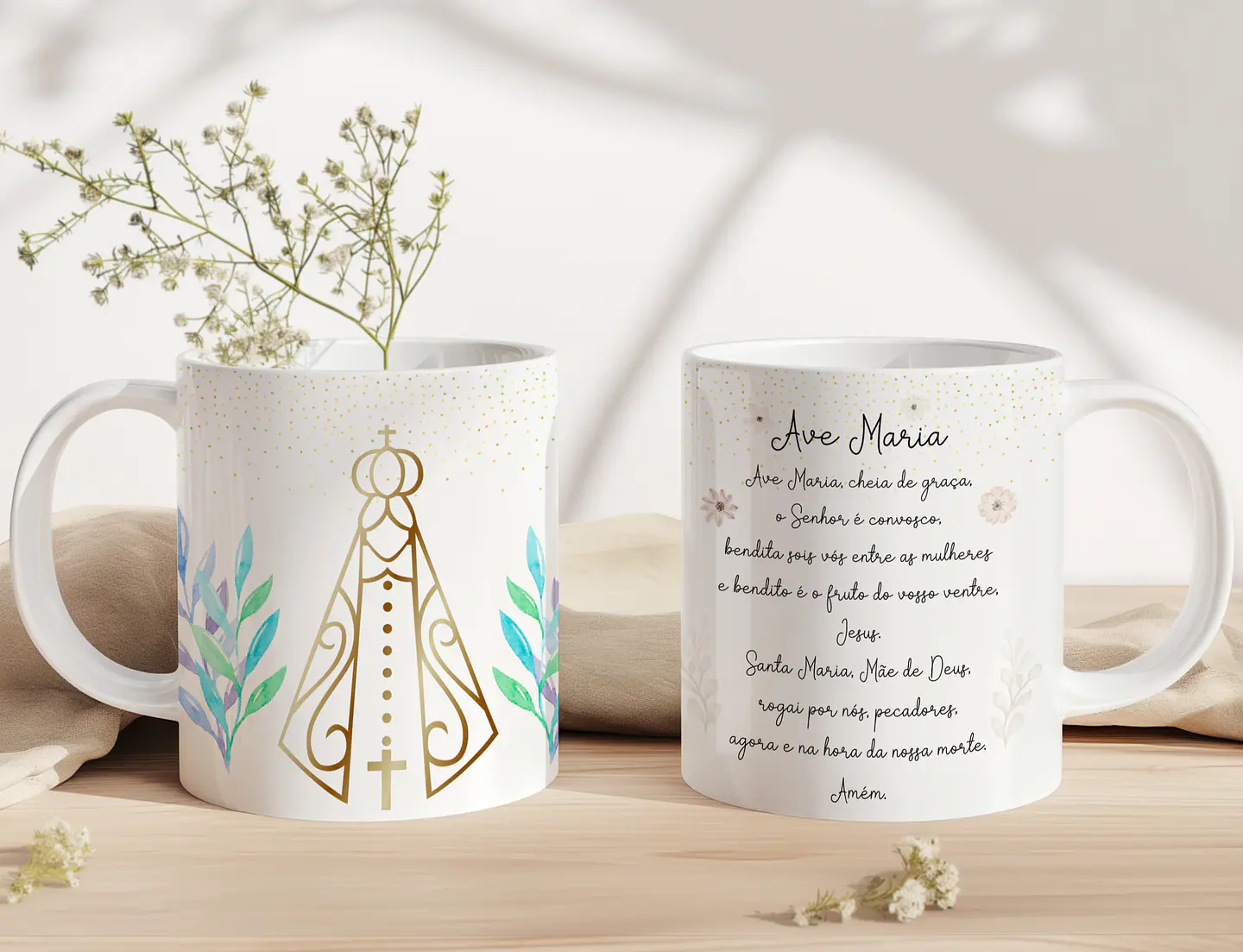 10 Artes para Caneca Nossa Senhora Minimalista Arquivo Editável  4
