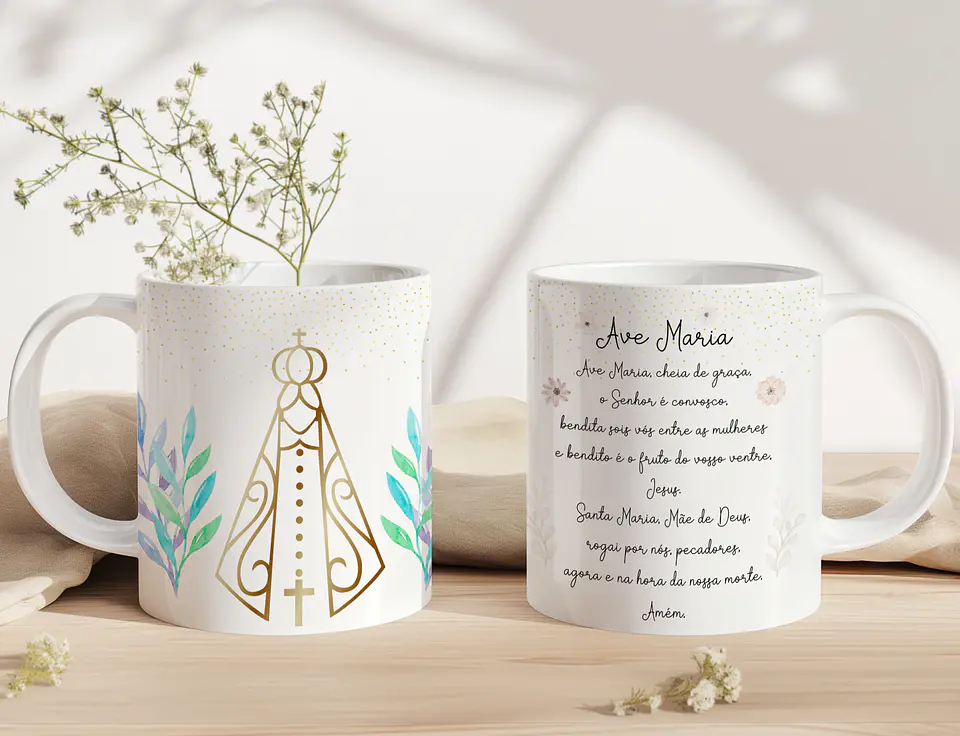 10 Artes para Caneca Nossa Senhora Minimalista Arquivo Editável  4