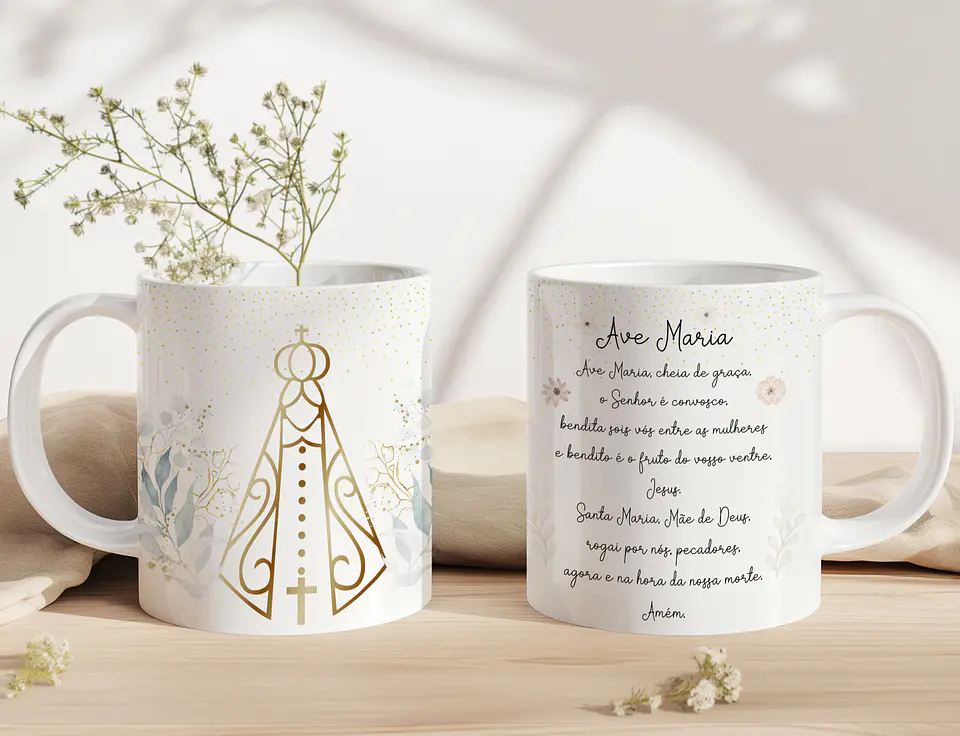 10 Artes para Caneca Nossa Senhora Minimalista Arquivo Editável  6
