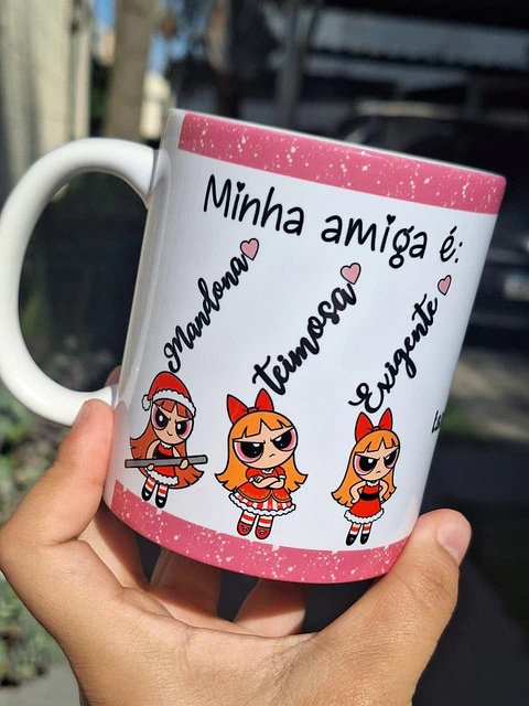 4 Artes para Caneca Minha Amiga é Meninas Super Poderosas Arquivo em Jpg 