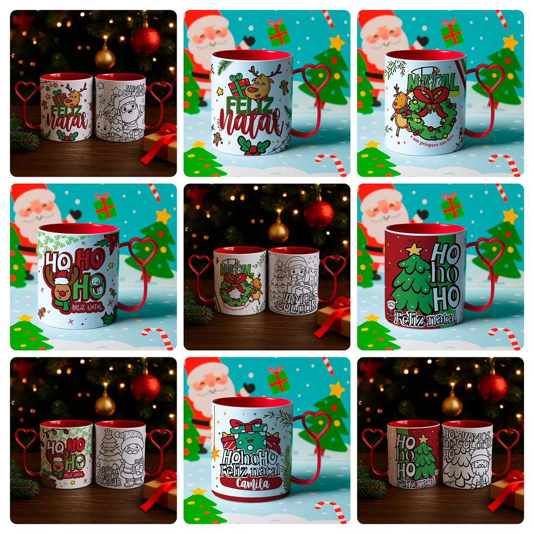 74 Artes para Caneca, Squeze, Azulejo e Outros Natal Arquivo Editável  5