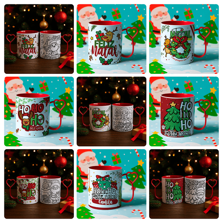 74 Artes para Caneca, Squeze, Azulejo e Outros Natal Arquivo Editável  5