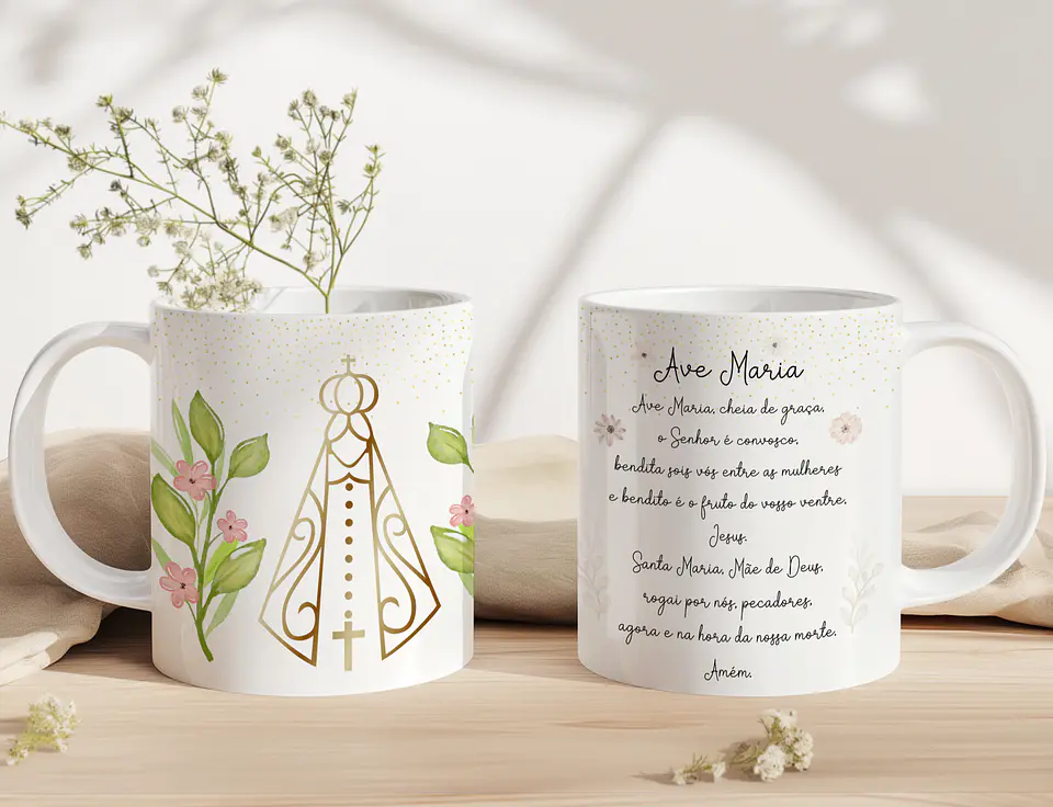 10 Artes para Caneca Nossa Senhora Minimalista Arquivo Editável  7