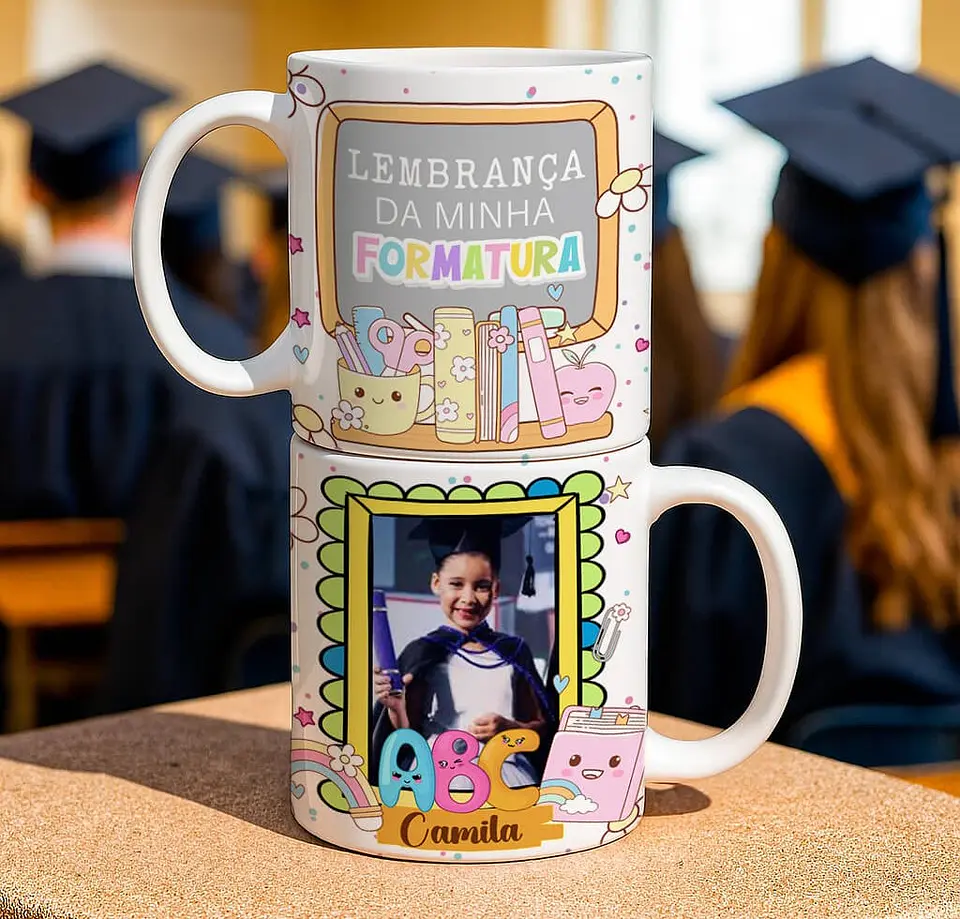 6 Artes para Caneca Mini Formandos ABC Arquivo Editável 3