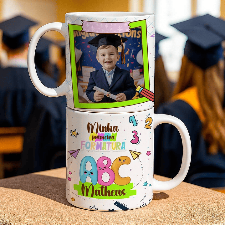 6 Artes para Caneca Mini Formandos ABC Arquivo Editável 4