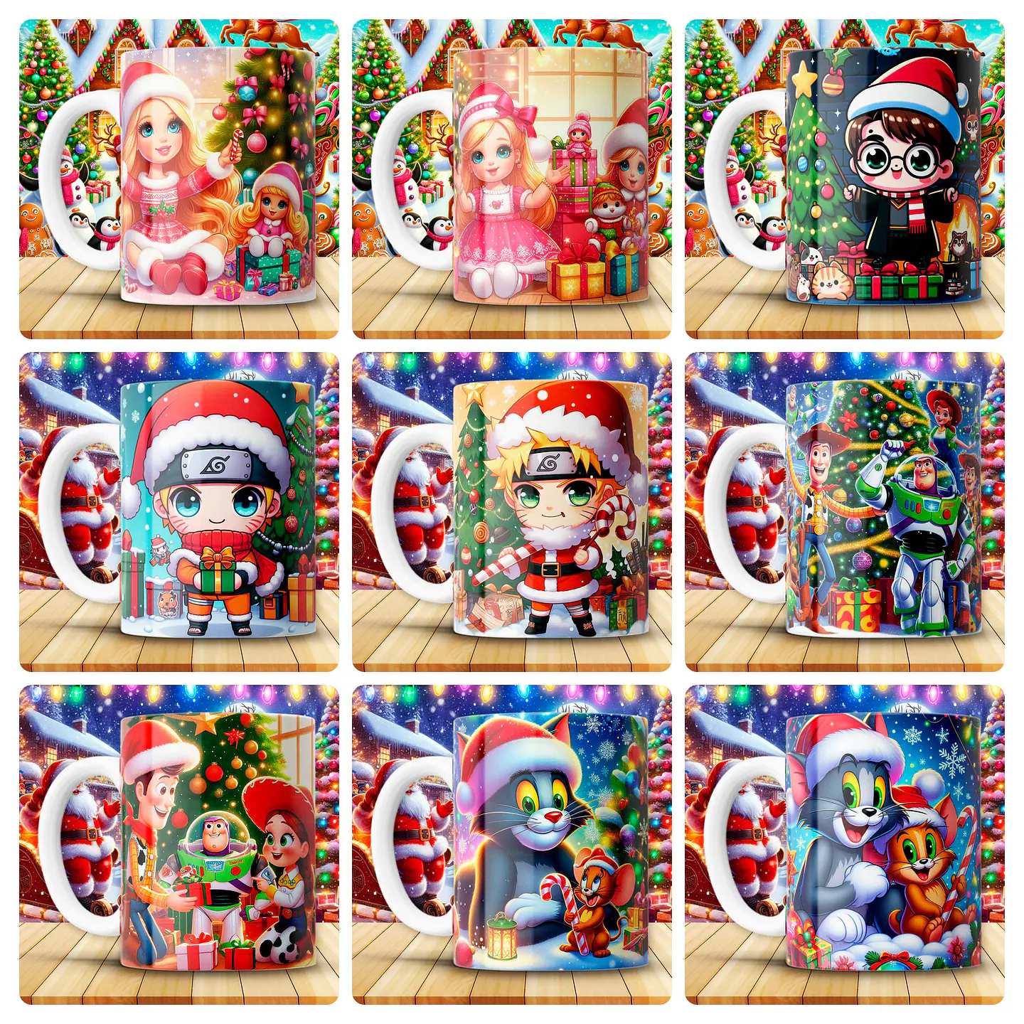 180 Artes para Caneca Personagens e Outros Natal 3D Arquivo em Png 8