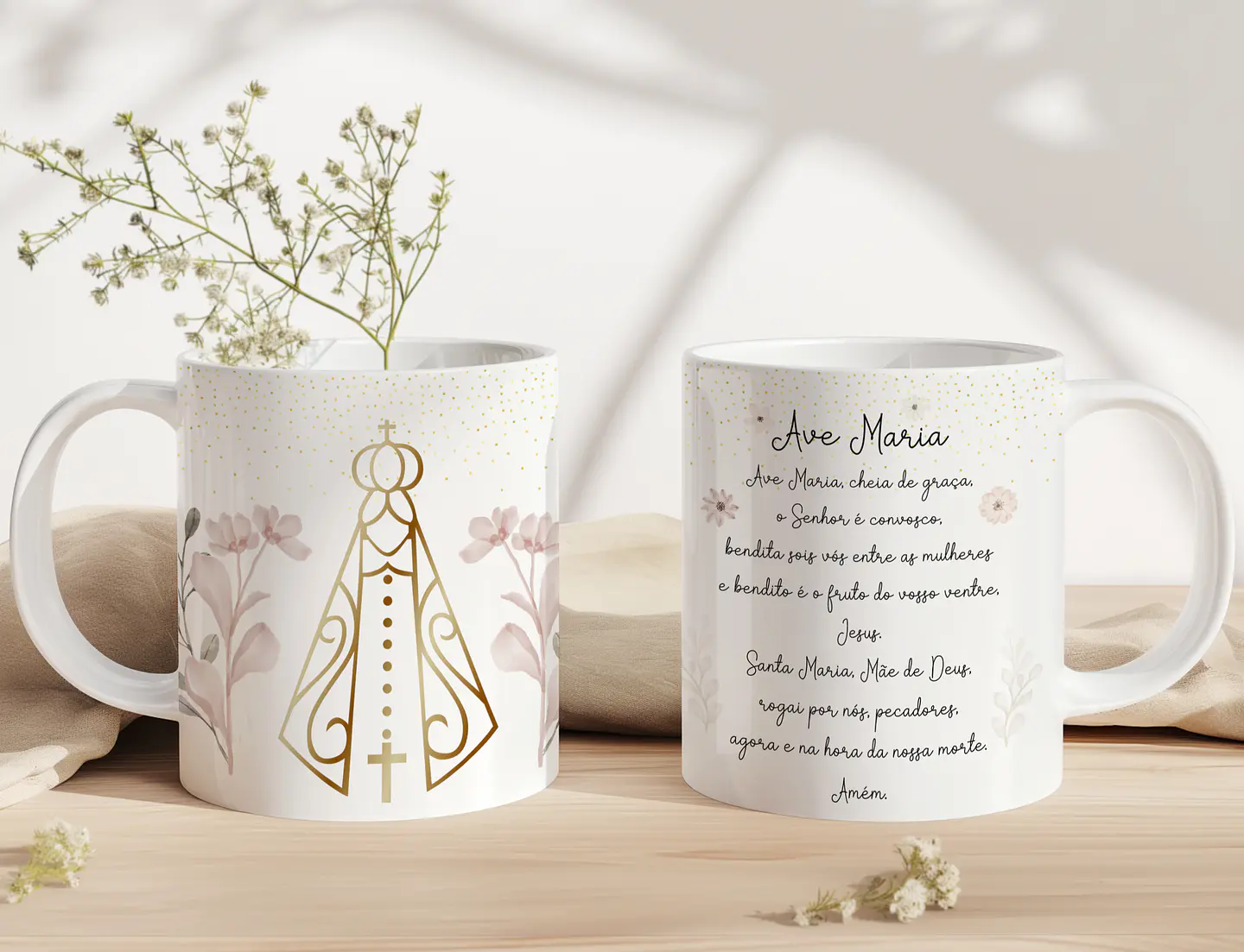 10 Artes para Caneca Nossa Senhora Minimalista Arquivo Editável  9