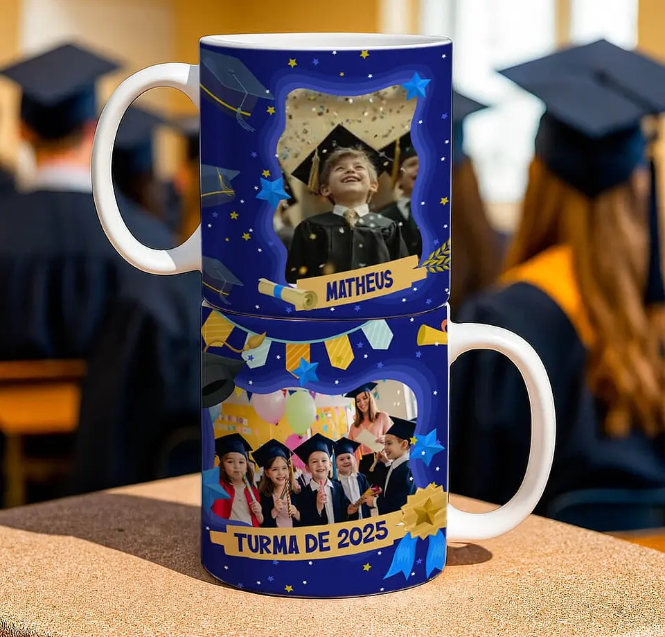 6 Artes para Caneca Mini Formandos ABC Arquivo Editável 6