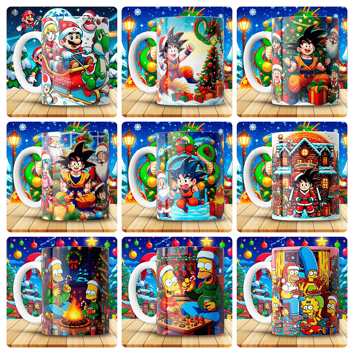 180 Artes para Caneca Personagens e Outros Natal 3D Arquivo em Png 10