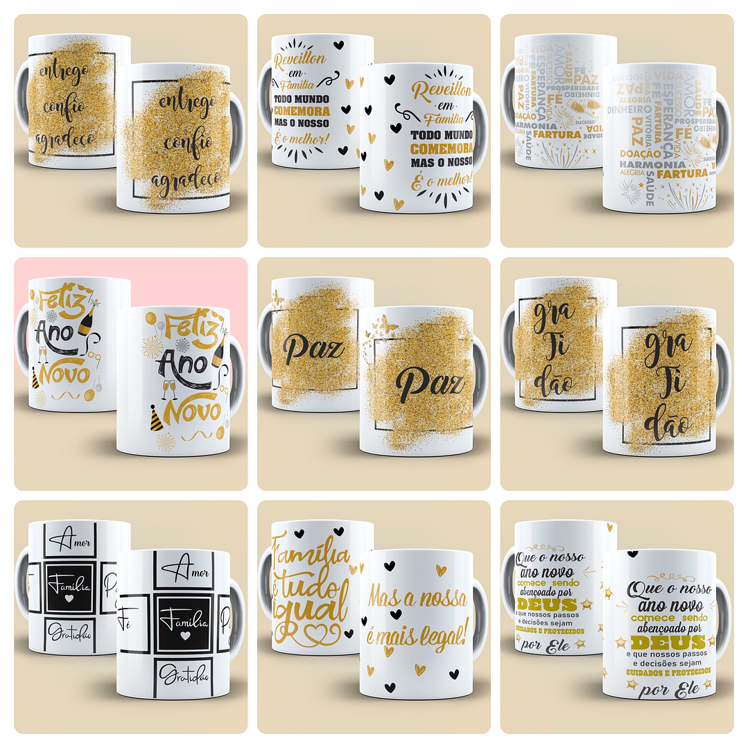 77 Artes para Caneca, Copo Chope e Camisa Ano Novo 2026 Arquivo editável 3