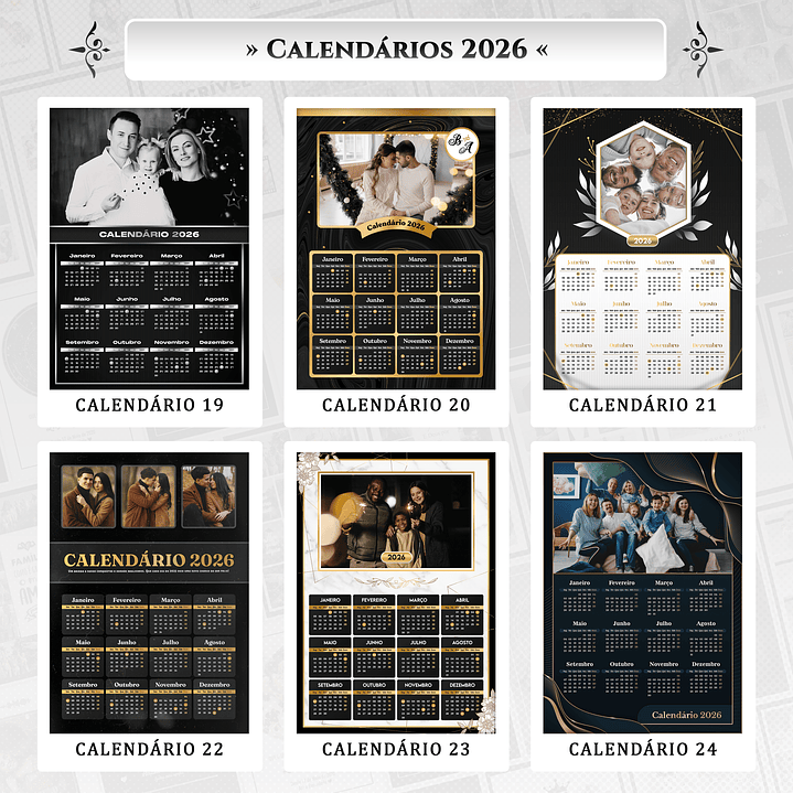 30 Artes para Calendário 2026 Arquivo Editável 2