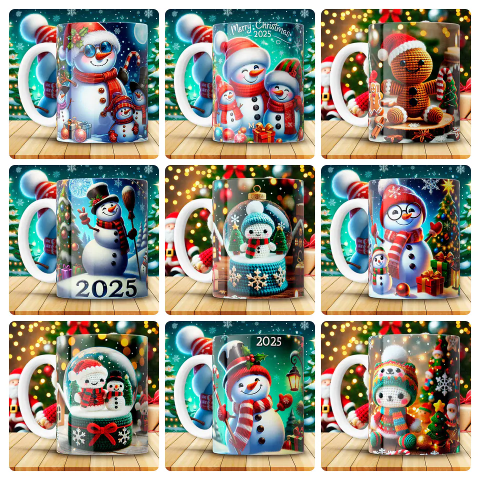 180 Artes para Caneca Personagens e Outros Natal 3D Arquivo em Png 11