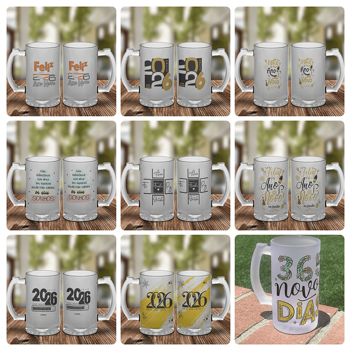 77 Artes para Caneca, Copo Chope e Camisa Ano Novo 2026 Arquivo editável 4