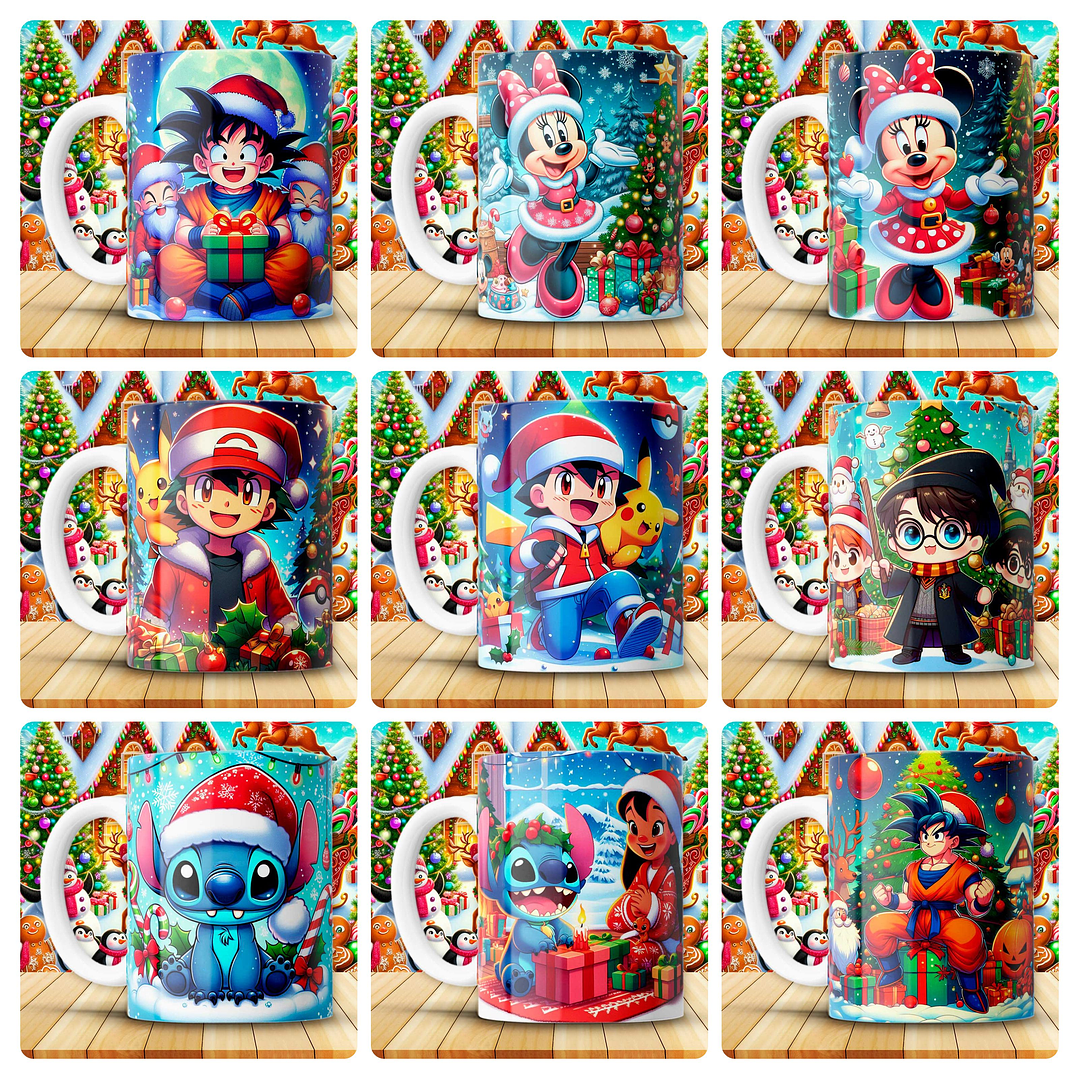 180 Artes para Caneca Personagens e Outros Natal 3D Arquivo em Png 12