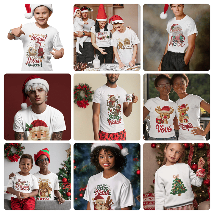 47 Artes para Camisa T-Shirts Natalino Natal Arquivo em Png 4