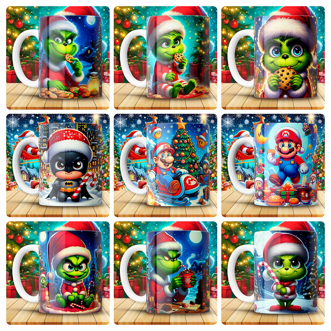 180 Artes para Caneca Personagens e Outros Natal 3D Arquivo em Png 13