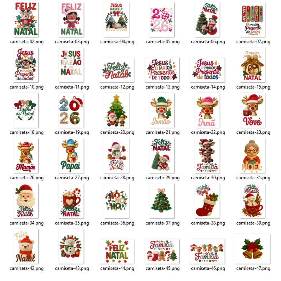 47 Artes para Camisa T-Shirts Natalino Natal Arquivo em Png 5