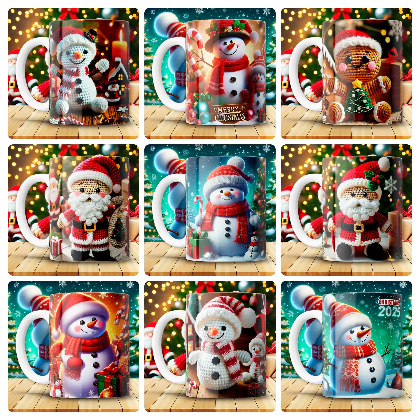 180 Artes para Caneca Personagens e Outros Natal 3D Arquivo em Png 14