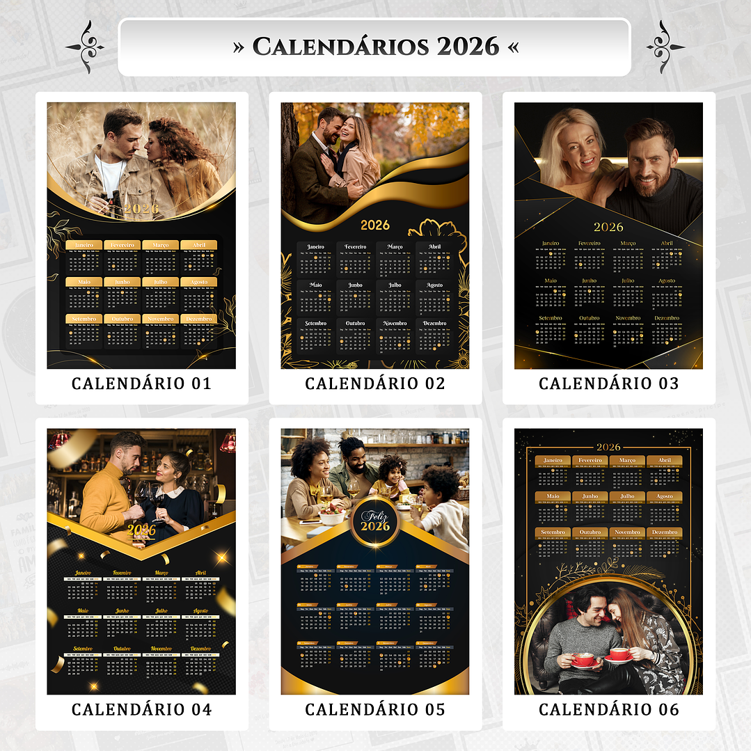 30 Artes para Calendário 2026 Arquivo Editável 4