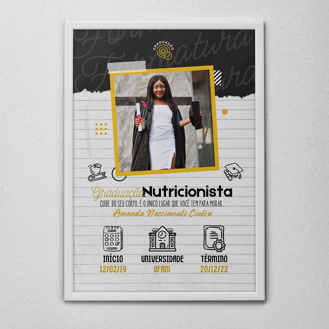 12 Artes para Quadro formatura Graduação Arquivo Editável  10