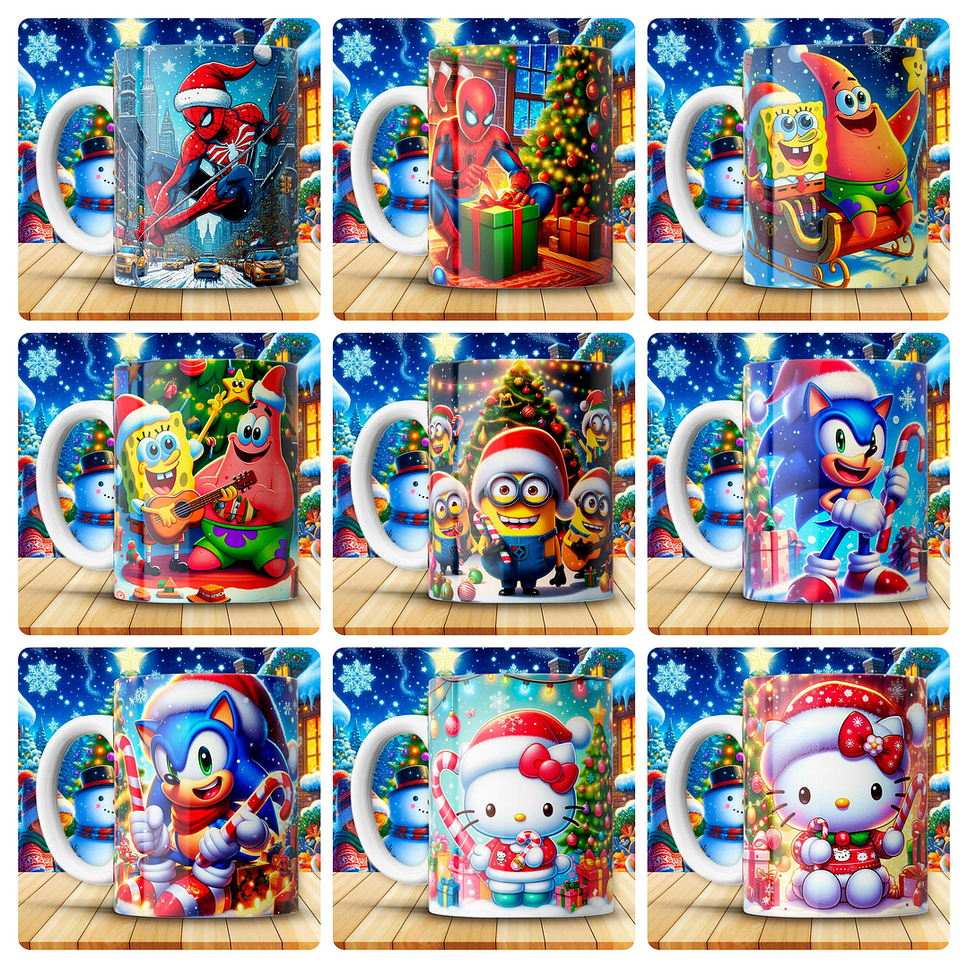 180 Artes para Caneca Personagens e Outros Natal 3D Arquivo em Png 16