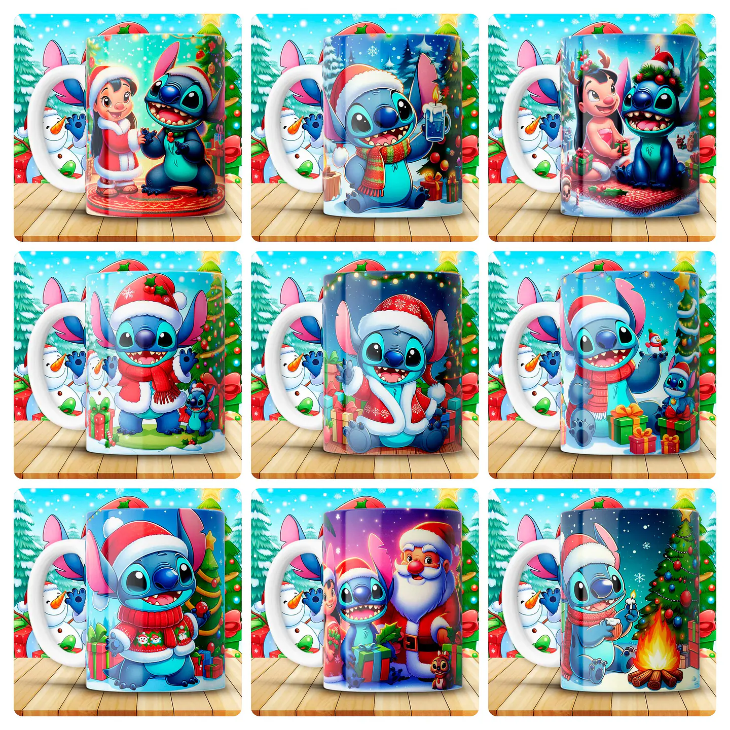 180 Artes para Caneca Personagens e Outros Natal 3D Arquivo em Png 17