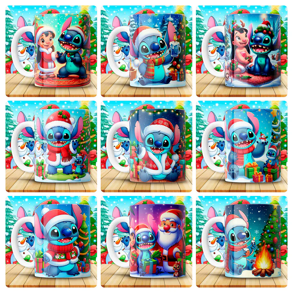 180 Artes para Caneca Personagens e Outros Natal 3D Arquivo em Png 17