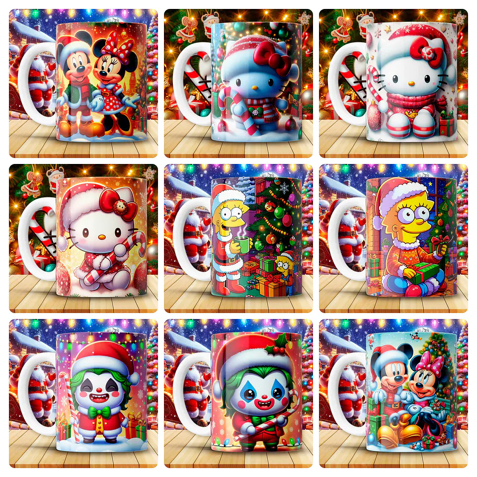 180 Artes para Caneca Personagens e Outros Natal 3D Arquivo em Png 18