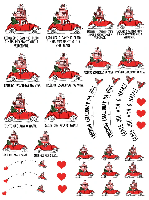 Arquivos para Personalização Natal, Fusca, Casinhas, Alfabeto, Mistos em Dtf Uv