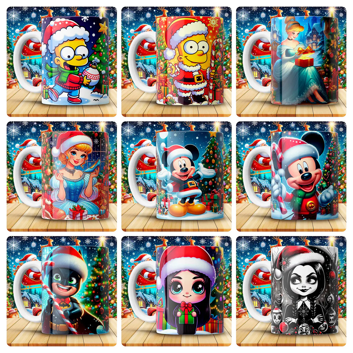 180 Artes para Caneca Personagens e Outros Natal 3D Arquivo em Png 20