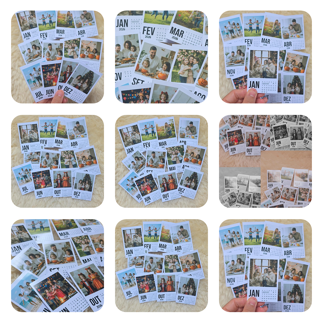 Calendário Polaroid 2026 Editavel Canva Arquivos Pdf Png 2