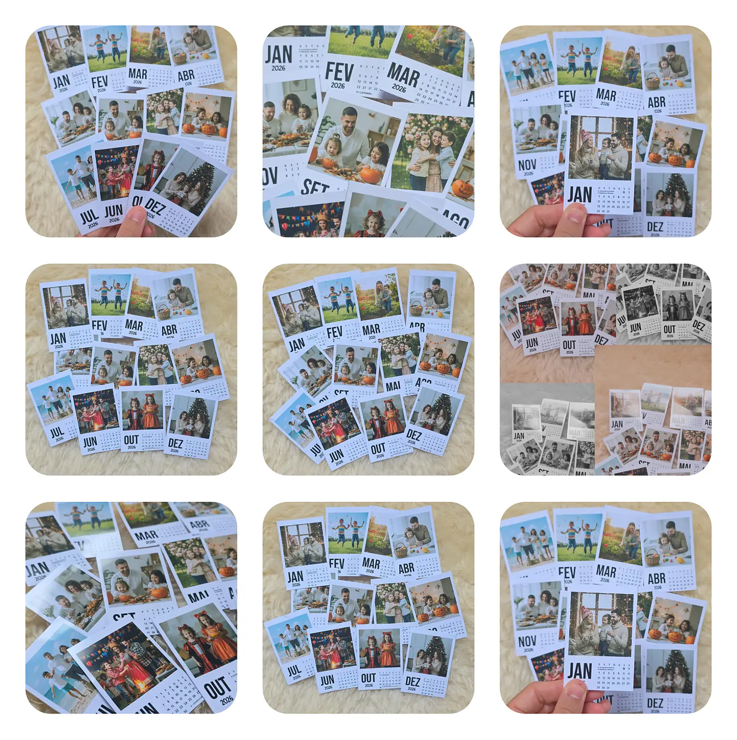 Calendário Polaroid 2026 Editavel Canva Arquivos Pdf Png 2