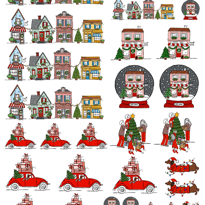 Arquivos para Personalização Natal, Fusca, Casinhas, Alfabeto, Mistos em Dtf Uv 5