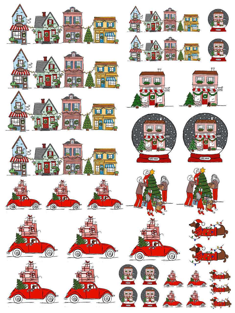 Arquivos para Personalização Natal, Fusca, Casinhas, Alfabeto, Mistos em Dtf Uv 5