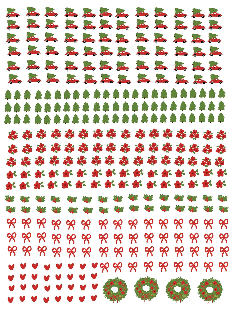 Arquivos para Personalização Natal, Fusca, Casinhas, Alfabeto, Mistos em Dtf Uv 6