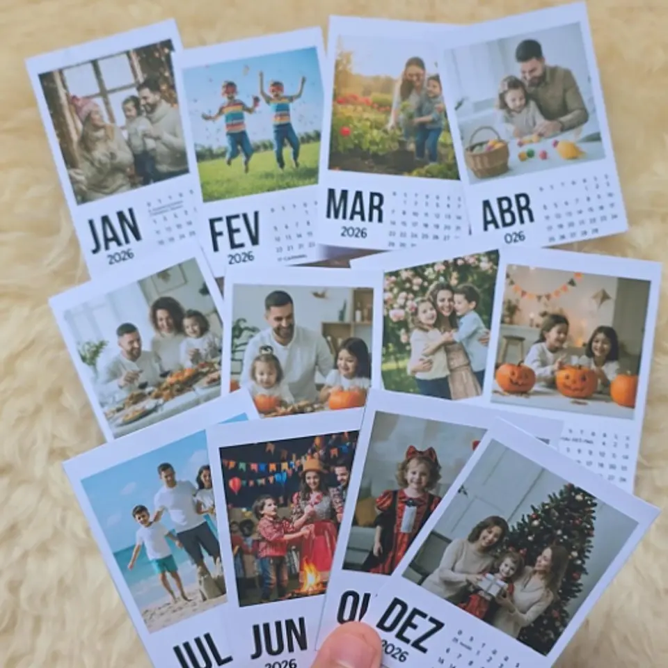 Calendário Polaroid 2026 Editavel Canva Arquivos Pdf Png 4