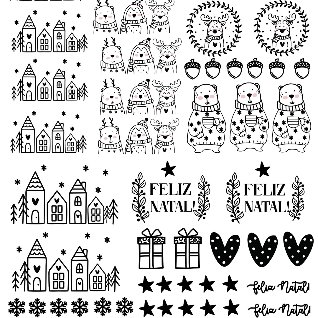 Arquivos para Personalização Natal, Fusca, Casinhas, Alfabeto, Mistos em Dtf Uv 8