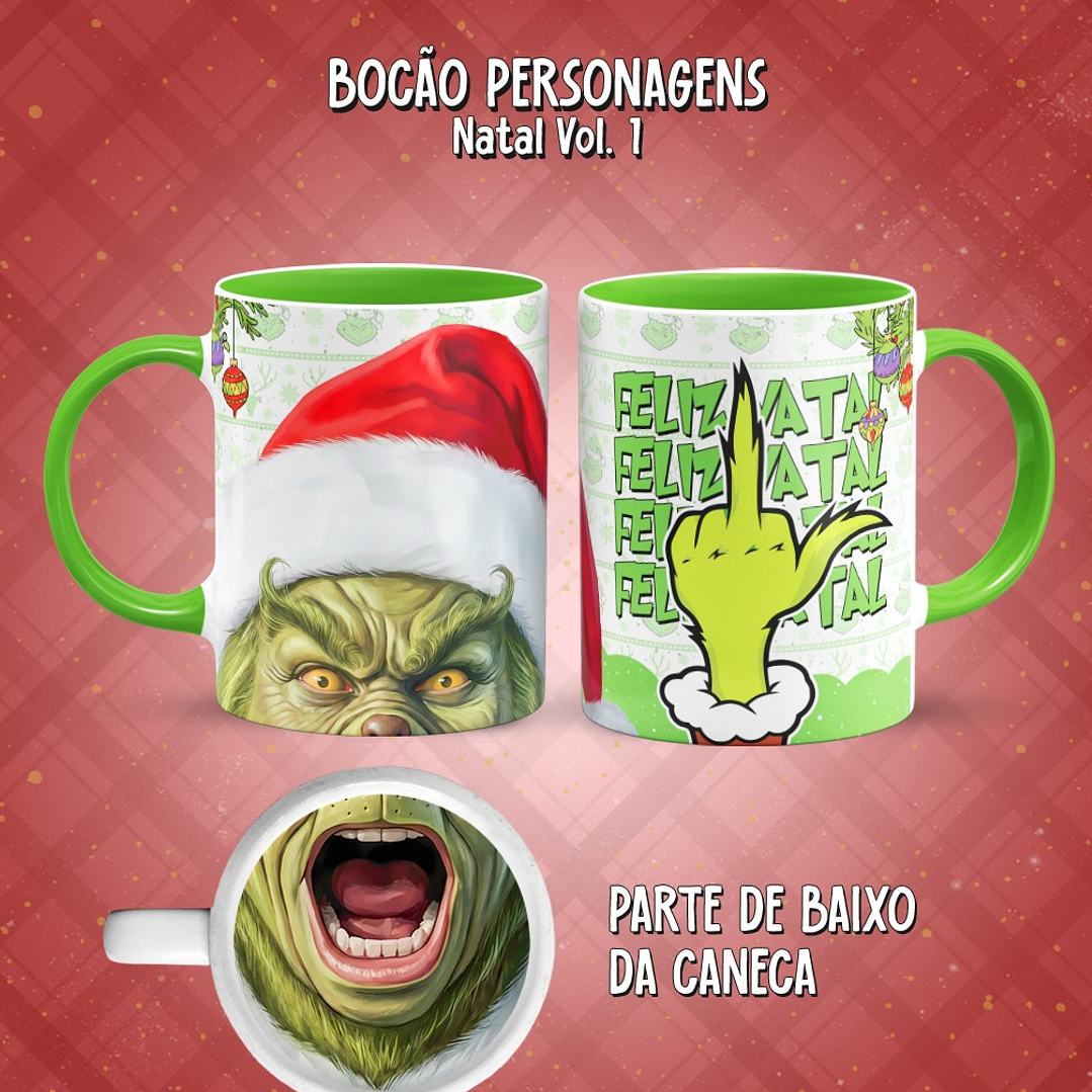 11 Artes para Caneca Bocão Natal Vol. 1 Arquivo em Png  1