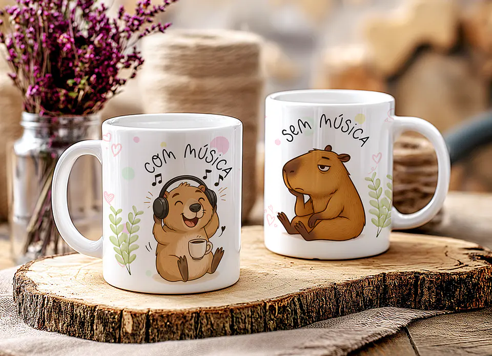 7 Artes para Caneca Capivara Ironica Arquivo Editável  2